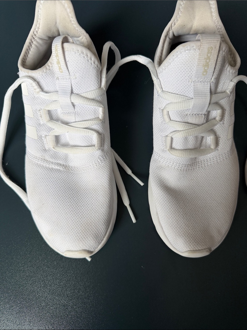 adidas Women's White Knit Lace-Up Sneakers